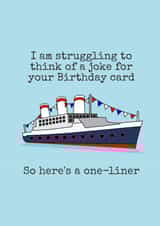 Joke Ship Birthday Card 2630 created by Doodle Dot Design Co