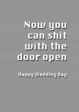 Rude - wedding day card - grey created by Potty Mouth