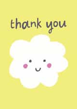 Cute fluffy cloud thank you card created by Lisa Greener