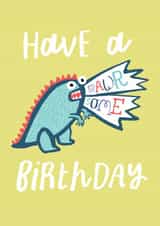 Rawrsome dinosaur Birthday card created by Lisa Greener
