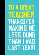 teacher thanks Thank You Card 9587 created by Fantastical Cards