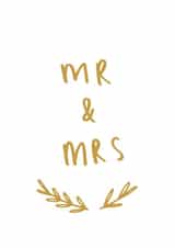 Elegant Mr & Mrs Wedding Card – Minimalist Gold Design created by Old English Company
