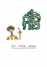 Funny ET Pun New Home Card - Fern House - ET Fern Home created by Jelly Armchair