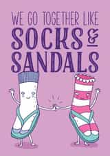 love socks Love & Friendship Card 2143 created by Charly Clements