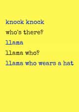 funny llama Card 29504 created by Hedge & Hog Prints