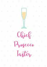 Chief prosecco taster - wedding/engagement party created by Sarah Hurley