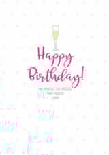 happy prosecco Birthday Card 11056 created by Sarah Hurley