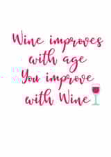 wine improves Birthday Card 11058 created by Sarah Hurley