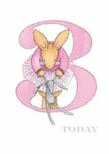 3 Today - Little Girl Bunny Age Card created by Helen Morgan Illustration