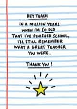 Hey Teach Thank You Teacher Card created by Angela Chick
