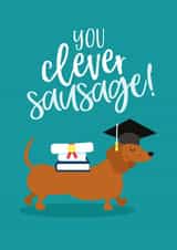 Congratulate your son on graduation day with this cute sausage dog card created by Tiger Feet Creations