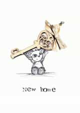 Cute Bear Doodle New Home Card - Key - New Home created by VICKI BRETT
