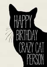 Crazy Cat Birthday Card 31655 created by The Grumpy Pug