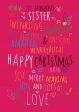 sister sis Christmas Card 27965 created by Love and Happy Stuff