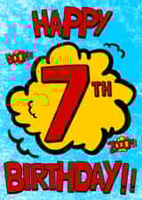 Comicbook 7th birthday card 1000 created by Alex Dato