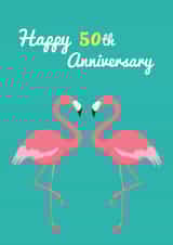 flamingo 50 Anniversary Card 4228 created by Ilka Dickens