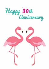30th flamingo Anniversary Card 4230 created by Ilka Dickens