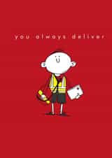 red postman Thank You Card 6838 created by Sam Williamson