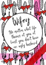 wife funny Anniversary Card 33080 created by Flamingo Lingo by Jenny