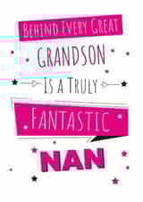 Celebrate your Nan with this heartfelt card. Perfect from her grandson created by Yeti Design