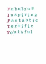 Fifty 50 Birthday Card 10945 created by Monty and Tom