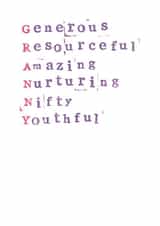 Nan Female Birthday Card 10947 created by Monty and Tom