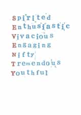 Classic Birthday Card - 70th - Typography created by Monty and Tom