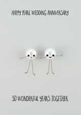 Cute Pearl Wedding Anniversary Card - 30 Years -  Happy Pearl Wedding Anniversary - 30 Wonderful Years Together created by Yippea