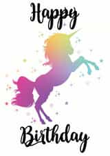 unicorn rainbow Birthday Card 31421 created by CREASHAN