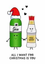 Funny Gin Christmas Card for your significant other created by Of Life & Lemons Ltd.