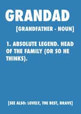 Funny Birthday Card - For Grandad - Noun created by Silly Sentiments