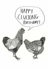 chickens clucking Birthday Card 10750 created by Harriet Popham