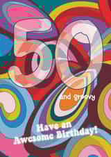 50th groovy Birthday Card 10231 created by Uniquely Yours