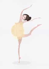 Elegant Pregnancy Ballet-Themed Greeting Card created by Mie Frey Damgaard