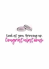 Look at you growing up - Funny typography card - Wedding or Engagement card created by Luke Peek