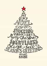 Traditional Christmas Card - Typographic Christmas Tree Card created by Oops a doodle