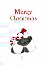 panda pandas Christmas Card 1264 created by Karen Vaughan