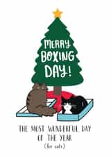 merry boxing Christmas Card 32199 created by Miümi Cat