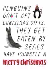 funny penguin Christmas Card 7581 created by Chelsey Adams