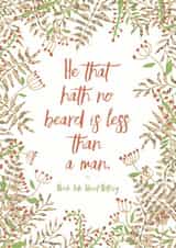 floral beard Humour Card 5460 created by Bookishly