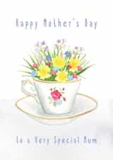 Elegant Floral Teacup Mother’s Day Card for a Special Mum created by Michelle Grace