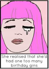 Adult Gin Birthday Card 33982 created by Kelly Connor Designs