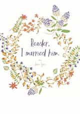 Jane Eyre themed wedding card - Reader, I married him. created by Bookishly