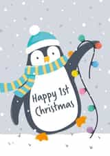 Penguin Happy 1st Christmas Card created by Macie Dot Doodles
