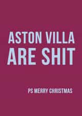 Aston Villa are rubbish Christmas card created by Offside Cards