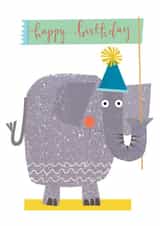 birthday card, happy birthday, elephant, cute and funny created by Kali Stileman