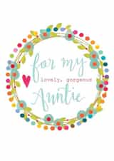 auntie card, for my auntie, flowers, pretty and traditional created by Kali Stileman