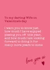Funny valentines day card for your darling wife created by Silly Prints