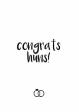Congrats huns! - typography wedding and engagement card created by ink&toast creative