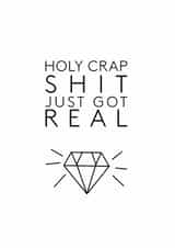 Rude wedding card - Sh*t got real created by Little Print Paper Co